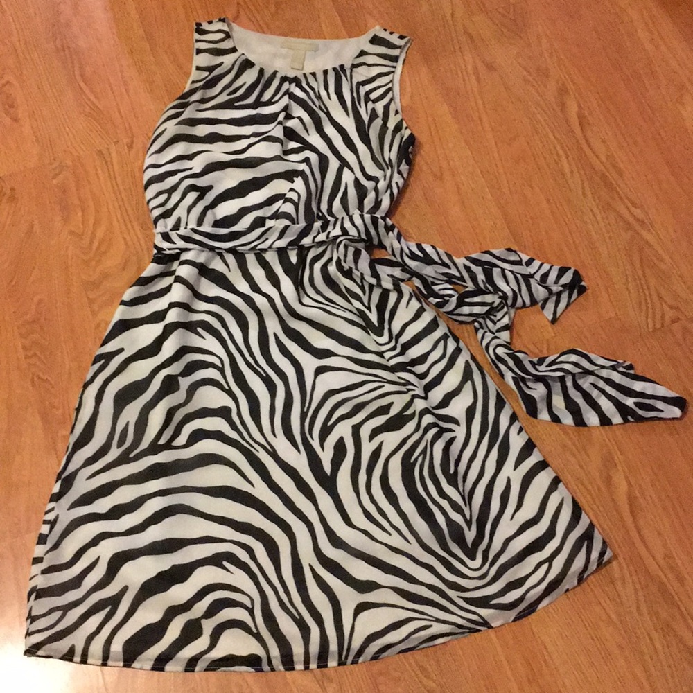 Zebra striped safari dress